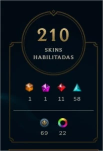 Conta Diamante 3 - 210 skins - League of Legends LOL