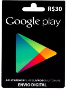 Cartão Google Play Store Gift Card R$30 Reais Br Android - Gift Cards