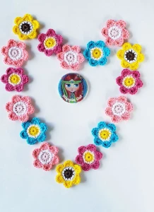 Florzinhas Daisy em Crochê - Artesanato e Personalizados