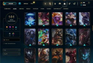 Bronze 1 com 150 Champs e 101 Skins ( 150 Jogos ) - League of Legends LOL