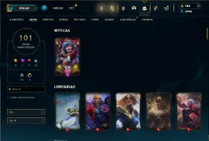 Bronze 1 com 150 Champs e 101 Skins ( 150 Jogos ) - League of Legends LOL