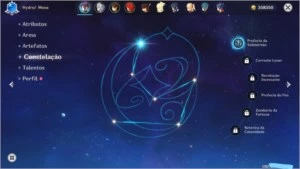 Conta AR 44 Diluc, Ast Mona C1, Zhongli e Ganyu - Genshin Impact