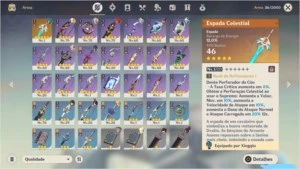 Conta AR 44 Diluc, Ast Mona C1, Zhongli e Ganyu - Genshin Impact