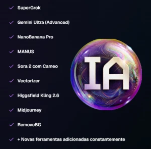 Bolha de IA Acesso Mensal Todas as IAs Premium Liberadas - Assinaturas e Premium