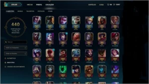 CONTA PLATINA 2 SOLOQ 127 CHAMPIONS 10 PAGINAS DE RUNAS - League of Legends LOL