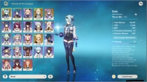 ar 50 Eula+tumulo do lobo, keking, jean e banner garantido - Genshin Impact