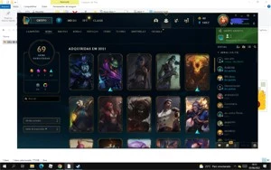 Conta no LoL com mais de 60 skins Level 324 + conta Valorant - League of Legends