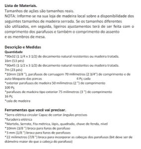 Projeto de Madeira Cadeira Vira Escada + Mesa Vira Banco - Outros