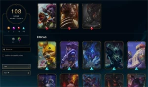 Vendo conta plat 1 / 113 skins / 63% de winrate - League of Legends LOL