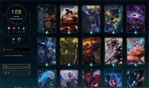 Vendo conta plat 1 / 113 skins / 63% de winrate - League of Legends LOL