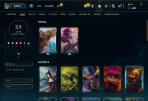 Unranked com 50 Champs e 39 Skins - League of Legends LOL