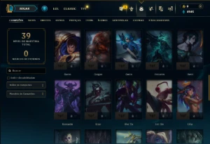 Unranked com 50 Champs e 39 Skins - League of Legends LOL