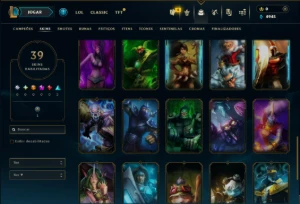 Unranked com 50 Champs e 39 Skins - League of Legends LOL