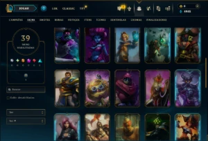 Unranked com 50 Champs e 39 Skins - League of Legends LOL