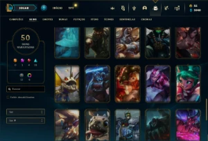 Conta bronze 2 com 65 Champs e 50 Skins ( MAIN ADC ) - League of Legends LOL