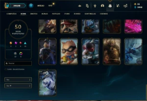 Conta bronze 2 com 65 Champs e 50 Skins ( MAIN ADC ) - League of Legends LOL