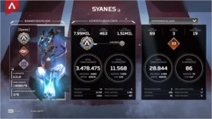 Herança Wraith - 159 Lendarios - Nivel 500 - Vários Passes - Apex Legends