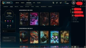 Conta Nv 263 // 106 skins // Todos os campeões // 4 pag runa - League of Legends LOL