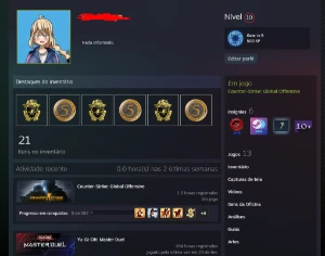 Steam Cs Prime (2 Medalhas) +Yu-Gi-Oh! +Hitman +Outros