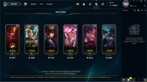 Conta gold IV muitas skins espolio - League of Legends LOL