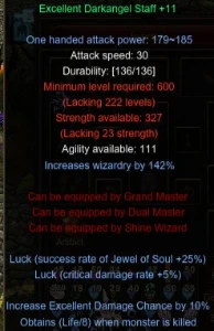 Darkangel Staff+L+XDGM+LIFE+11 / Nidavellir Mu Online Webzen