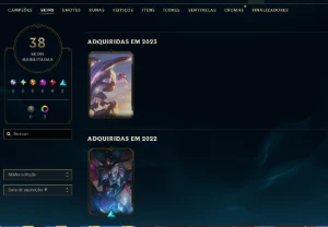Conta Lol Ouro, 38 Skins, 8K Ea, Upada na Mão, 100% Segura - League of Legends