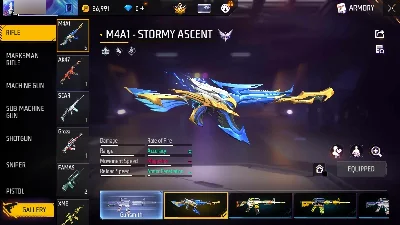 F2|Old Account|Lv50|21Costume|M4A1 Stormy Ascent|Collage Sty - Free Fire