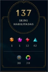 CONTA LOL - DIAMANTE 4 SEASON PASSADA - 137 SKINS - League of Legends