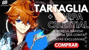 Genshin Impact conta TARTAGLIA + HARPA CELESTIAL  AR10
