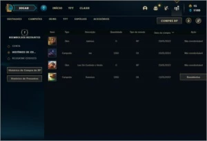 Conta unranked com 12 Skins e 39 Champs - League of Legends LOL