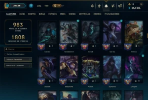 Prata 3 com TODOS os Champs e 349 Skins ( MID / ADC / JG ) - League of Legends LOL