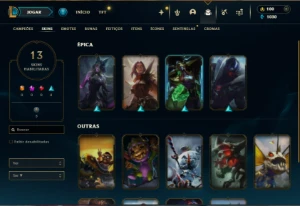 Bronze 4 com 35 Champs e 13 Skins + 2 Fragmentos - League of Legends LOL