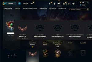 Bronze 4 com 35 Champs e 13 Skins + 2 Fragmentos - League of Legends LOL