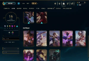Mestre com 95 Champs e 16 Skins - League of Legends LOL