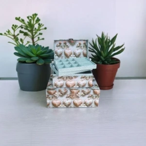 Porta Joias e Bijuterias Maleta Média com Divisórias - Artesanato e Personalizados