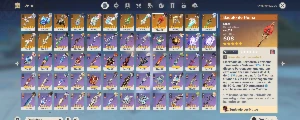 Genshin Ar60 c/ 34 Personagens 5* e 14 Armas 5*