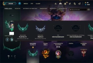 Conta Platina 4 com 120 Champs e 114 Skins - League of Legends LOL