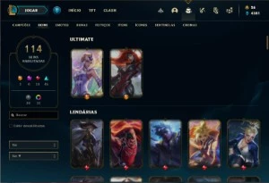 Conta Platina 4 com 120 Champs e 114 Skins - League of Legends LOL