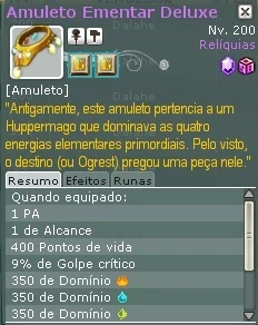 AMULETO EMENTAR DELUXE - Wakfu