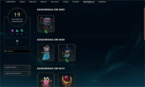 CONTA D1 - 332 SKINS - 4 SKINS PRESTÍGIO - ALL CHAMPS - League of Legends LOL