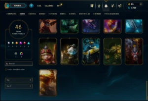 Prata 2 com 50 Champs e 46 Skins - League of Legends LOL