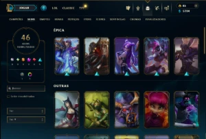 Prata 2 com 50 Champs e 46 Skins - League of Legends LOL