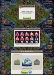 CV12 SEMI FULL TH12 5 SKINS DADOS DE CRIAÇÃO PAISAGEM - Clash of Clans