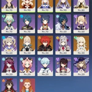 Genshin-Conta AR55 Vários personagens(constelações), itens e