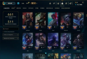 Mestre com TODOS os Champs e 91 Skins ( 256 PDL ) - League of Legends LOL