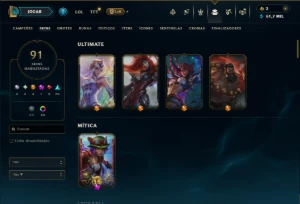 Mestre com TODOS os Champs e 91 Skins ( 256 PDL ) - League of Legends LOL