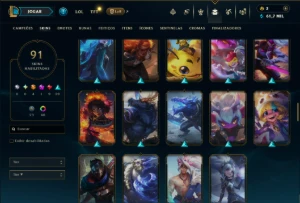 Mestre com TODOS os Champs e 91 Skins ( 256 PDL ) - League of Legends LOL