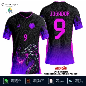 Arte vetor camisa Interclasse Dragão roxo REF-0013 - Outros