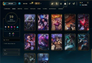 Unranked com 100 Champs e 39 Skins + 9 Vitoriosas - League of Legends LOL