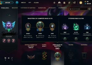 Conta LOL Main Pyke LV 255 (111 Skins) (Unranked) - League of Legends